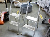 2 WERNER ALUMINUM UTILITY STEP LADDERS 3-1/2FT