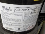 PALLET OF 12 NEW PLASTIC BUCKETS OF HELIX COLOR SYTEMS, INC. DUST ON COLOR HARDENER