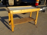 WOOD ROLLING SHOP CART