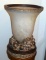 GLASS URN WITH FOO DOG STAND P932