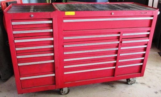 U.S. GENERAL 13 DRAWER TOOL CABINET AND 7 DRAWER END CABINET