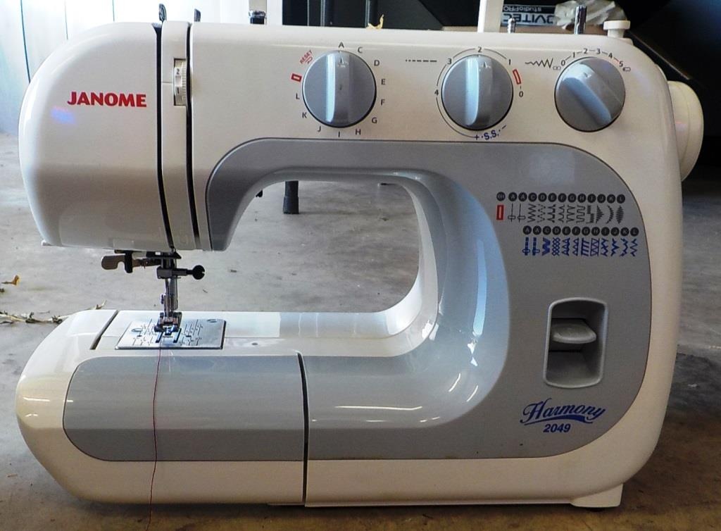 JANOME SEWING MACHINE WITH FOOT PEDAL AND MANUAL | Online Auctions |  Proxibid