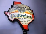 LIGHTED TEXAS-SHAPED BUDWEISER SIGN