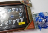 NEW, FRAMED DALLAS COWBOYS JERSEYS, GLASS BRICK & ORNAMENT