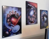 3 FRAMED STAR TREK POSTERS AND FRAMED PUZZLE