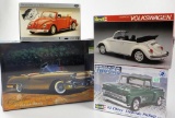 LOT OF 4 CAR & TRUCK MODEL KITS: REVELL TESTORS & IMEX