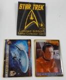STAR TREK COLLECTOR CARDS AND 2 METAL COLLECTORS CARDS