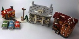 LOT OF 3 DEPT. 56 SNOW VILLAGE: 2107 MAPLE, CUMBERLAND AND VILLAGE USED CAR LOT