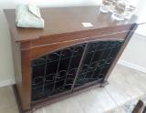 WOOD AND METAL LIGHTED DISPLAY CASE