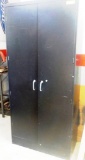 BLACK METAL 2 DOOR STORAGE CABINET