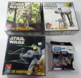 LOT OF 3 NEW STAR WARS AMT / ERTL MODEL KITS & 1 REVELL KIT