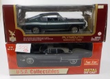 LOT OF 2 DIE-CAST METAL CARS 1:18 SCALE IN ORIGINAL BOXES