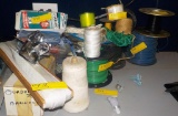 LOT OF STRING, NYLON, CHAINS, ROPE AND CABLE