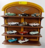 THE FRANKLIN MINT CLASSIC CARS OF THE FIFTIES SHELF AND CARS