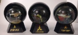 LOT OF 3 STAR TREK LIGHTED STAR GLOBES