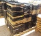 PALLET OF 149 PLASTIC COLLAPSIBLE CRATES - TAN & BLACK