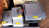 LOT OF 5 SAFETY SWITCHES AND ELECTRICAL BOXES