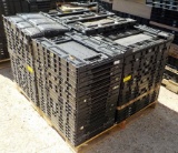 PALLET OF 100 BLACK PLASTIC COLLAPSIBLE CRATES