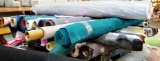 PALLET OF APPROX. 37 MISC, PARTIAL ROLLS OF UPHOLSTERY FABRIC