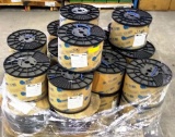 PALLET OF 24 SPOOLS OF CABLE BY TAPPAN, SIGNAL & QUABBIN