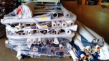 2 PALLETS OF APPROX. 130 MISC, PARTIAL ROLLS OF UPHOLSTERY FABRIC