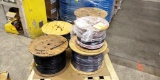 PALLET OF 6 WOOD SPOOLS OF CABLE