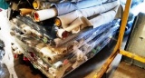 PALLET OF APPROX. 100 MISC, PARTIAL ROLLS OF UPHOLSTERY FABRIC