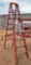 LOUISVILLE RED 8FT FIBERGLASS LADDER