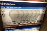 415 NEW WESTINGHOUSE BULBS 40W 130V FROSTED WHITE BULBS