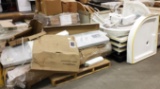 2 PALLETS OF STEAM SHOWER COMPONENTS - CORNERS, PANS, TRIM & ACCESSORIES