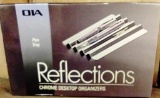 PALLET OF 1680 NEW OIA REFLECTIONS CHROME PEN TRAYS