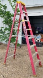 LOUISVILLE RED 8FT FIBERGLASS LADDER