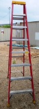 LOUISVILLE RED 8FT FIBERGLASS LADDER