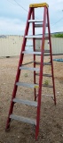 LOUISVILLE RED 8FT FIBERGLASS LADDER