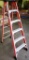 GOOD USED ORANGE WERNER 6FT FIBERGLASS LADDER