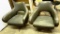 PAIR OF GRAY LEATHER ROTATING CHAIRS