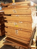 PALLET OF 29 WOOD DOORS WITH SMALL CUT-OUT FOR WINDOW INSERT