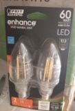 LOT OF 77 PACKAGES OF FEIT 60W LED BULBS - CANDELABRA