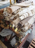 LOT OF APPROX. 80 ROLLS AND PARTIAL ROLLS OF UPHOLSTERY FABRIC