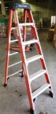 GOOD USED ORANGE WERNER 6FT FIBERGLASS LADDER