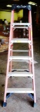 GOOD USED ORANGE WERNER 6FT FIBERGLASS LADDER