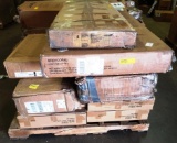 12 BOXES OF UNASSEMBLED FURNITURE AND CABINETS - BOXES DAMAGED IN SHIPPING
