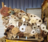 LOT OF APPROX. 40 ROLLS AND PARTIAL ROLLS OF UPHOLSTERY FABRIC