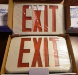 3 NEW SLIMLINE LED EXIT SIGNS WHITE WITH RED LETTERING