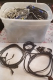 LARGE TUB OF CABLES: VGA, KEYBOARD AND KVM CABLES
