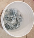 5 GALLON BUCKET APPROX. 1/2 FULL WITH BOLTS NUTS & HARDWARE