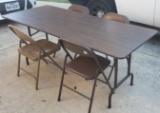 FOLDING TABLE AND CHAIRS