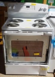 NEW GE WHITE ELECTRIC RANGE - DAMAGED IN SHIPPING