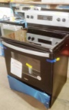 NEW WHIRLPOOL BLACK ELECTRIC RANGE/ STOVE DAMAGED IN SHIPPING