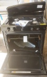 NEW AMANA BLACK GAS RANGE DAMAGED IN SHIPPING